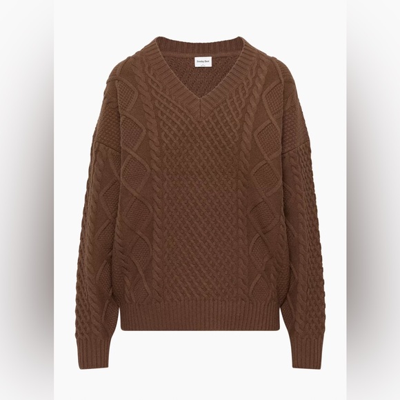 SOLD Sunday Best Peggy V Neck Sweater Cognac - Picture 4 of 5